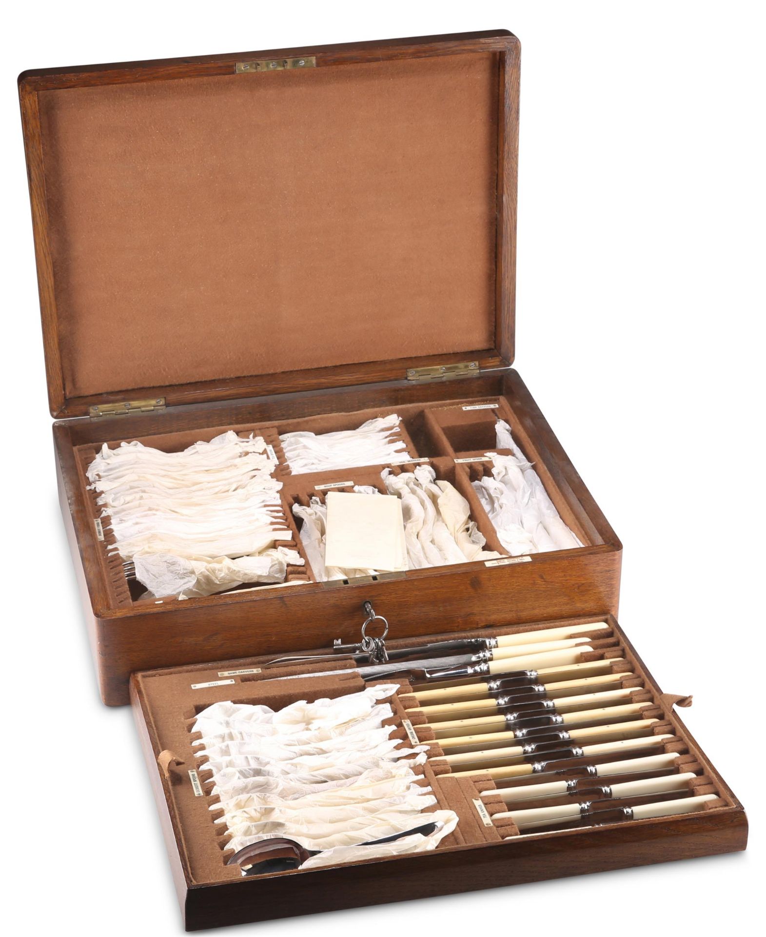 A CANTEEN OF SILVER-PLATED FLATWARE