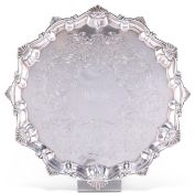 AN EARLY GEORGE III SILVER SALVER