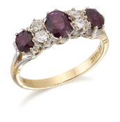 AN 18 CARAT GOLD RUBY AND DIAMOND RING