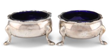 A PAIR OF GEORGE II SCOTTISH SILVER SALTS