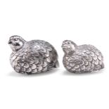 A PAIR OF SILVER-PLATED NOVELTY PEPPER POTS