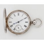 A SILVER FULL HUNTER POCKET WATCH