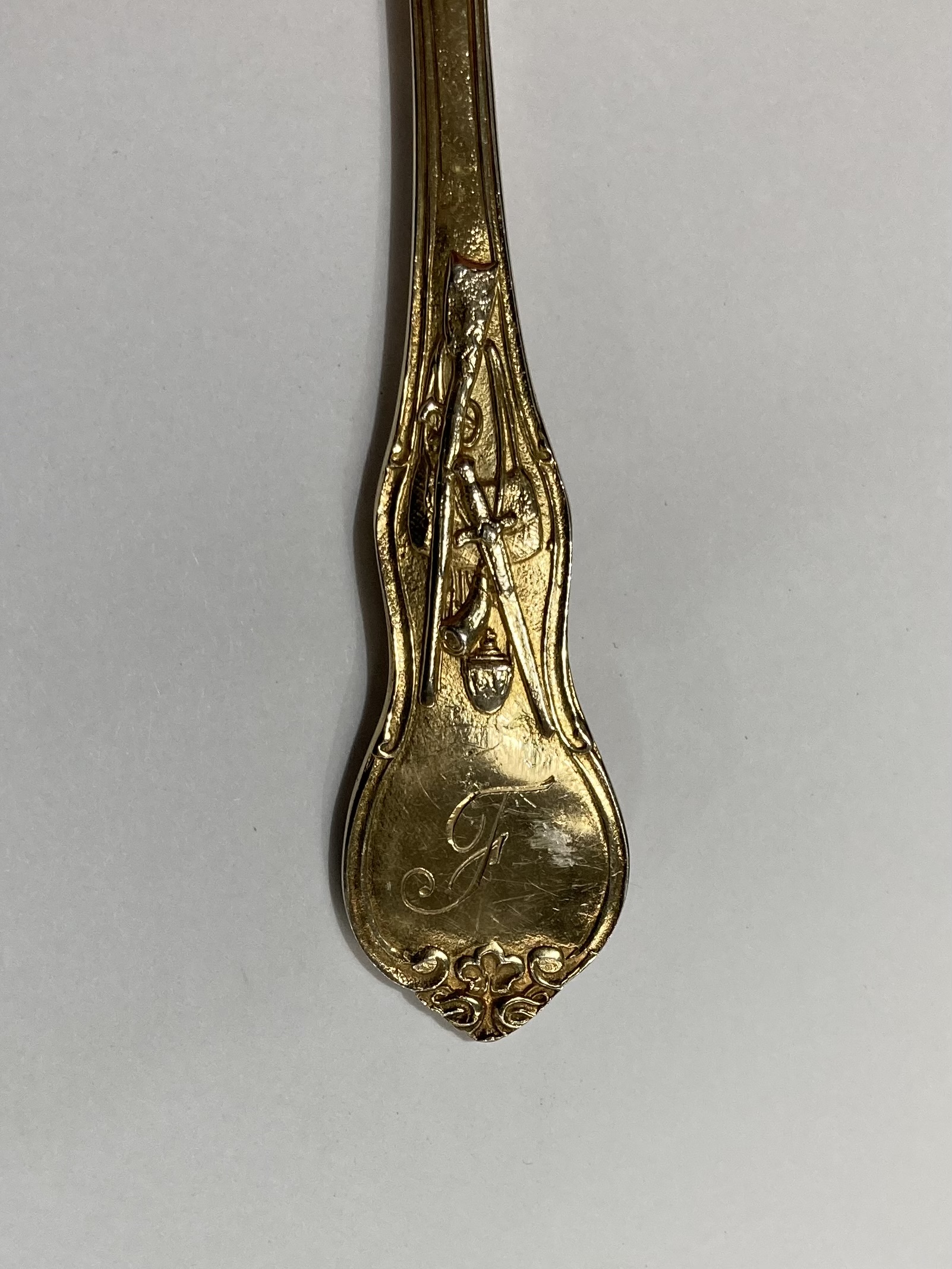 A FRENCH RARE SILVER-GILT SAUCE LADLE, EARLY 19TH CENTURY - Image 3 of 5