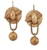 A PAIR OF 19TH CENTURY ETRUSCAN REVIVAL EARRINGS