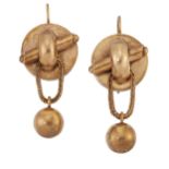 A PAIR OF 19TH CENTURY ETRUSCAN REVIVAL EARRINGS