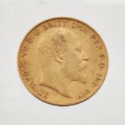 EDWARD VII, HALF SOVEREIGN, 1910