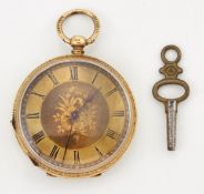 AN OPEN FACED LADY'S POCKET WATCH