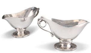 A PAIR OF DANISH STERLING SILVER SAUCE BOATS