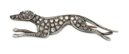 A NOVELTY DIAMOND GREYHOUND BROOCH