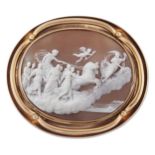 A 19TH CENTURY SHELL CAMEO BROOCH