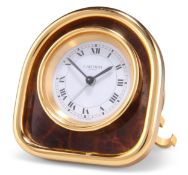 A CARTIER YELLOW-METAL STRUT CLOCK