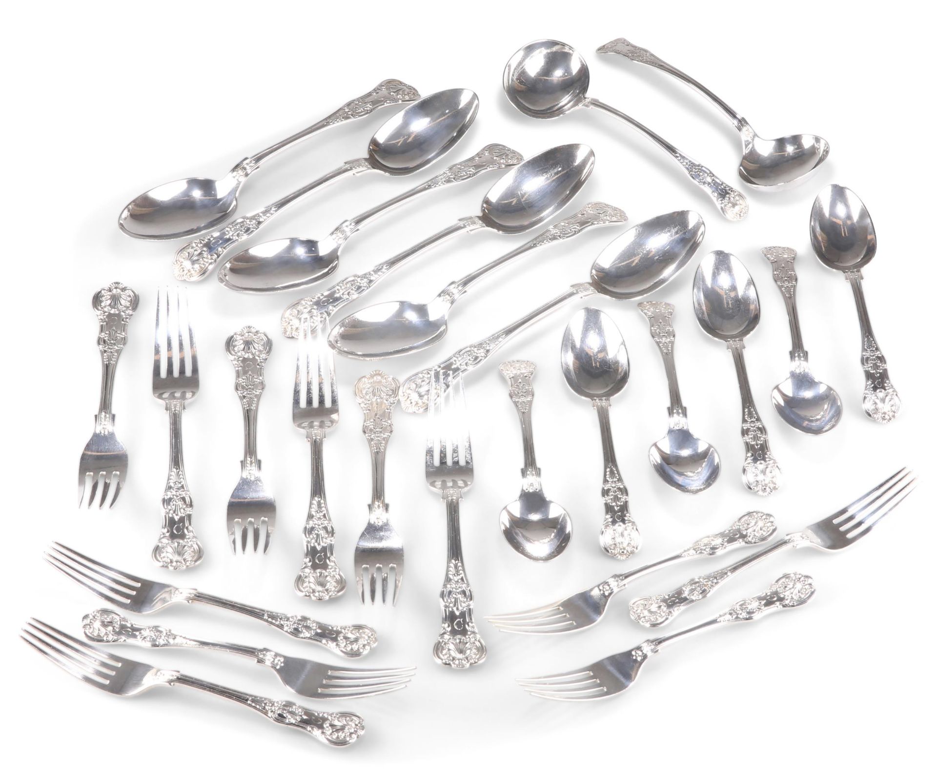 A CANTEEN OF SILVER CUTLERY FOR SIX SETTINGS