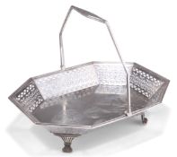 AN AESTHETIC MOVEMENT SILVER CAKE BASKET
