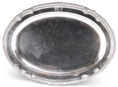 A GEORGE III LARGE SILVER MEAT DISH