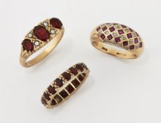 THREE GEM-SET RINGS