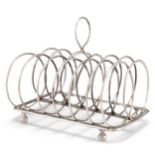 A GEORGE III SILVER TOAST RACK