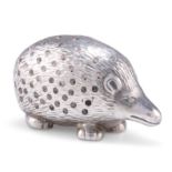 AN ELIZABETH II SILVER NOVELTY PORCUPINE PIN CUSHION