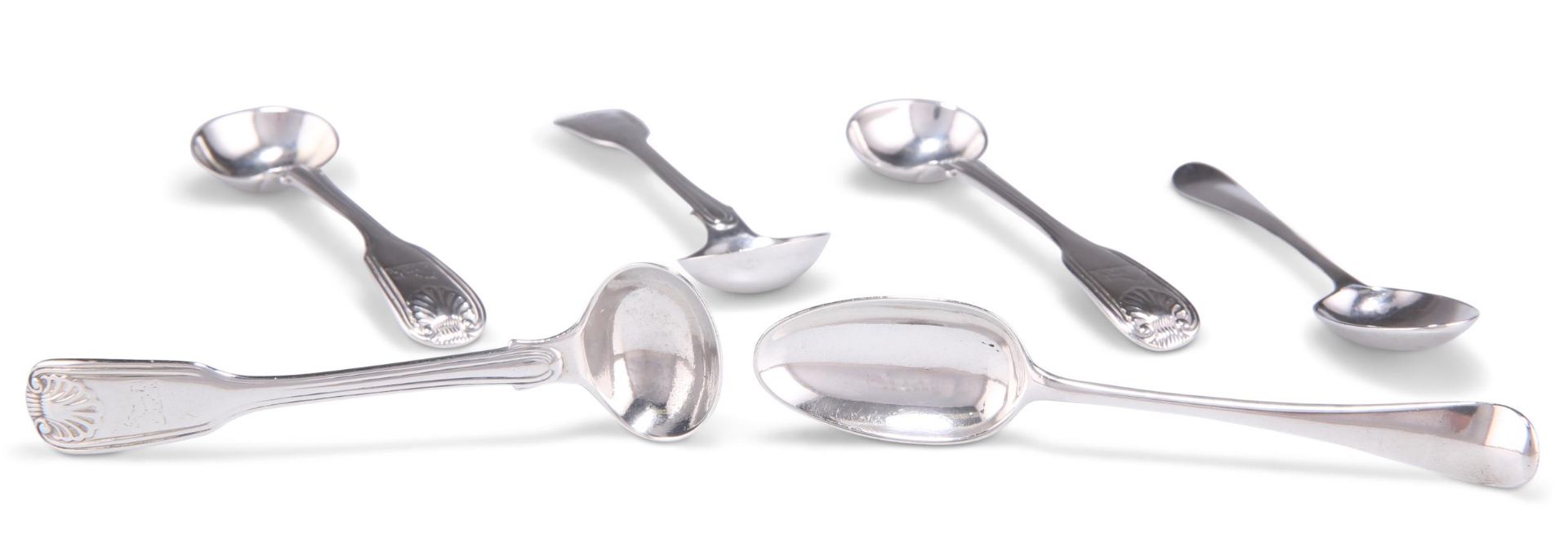 ASSORTED SILVER SALT AND TEASPOONS, INCLUDING PROVINCIAL