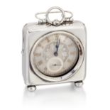A SILVER OPEN FACED POCKET WATCH WITH TRAVEL CASE