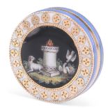 A FINE 19TH CENTURY GOLD AND ENAMEL PILL BOX, PROBABLY SWISS