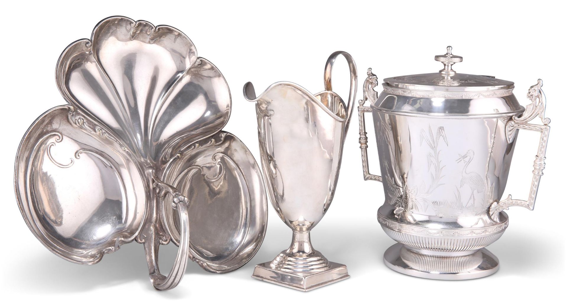 THREE PIECES OF SILVER-PLATE