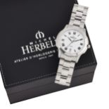 A GENT'S STEEL MICHEL HERBELIN BRACELET WATCH