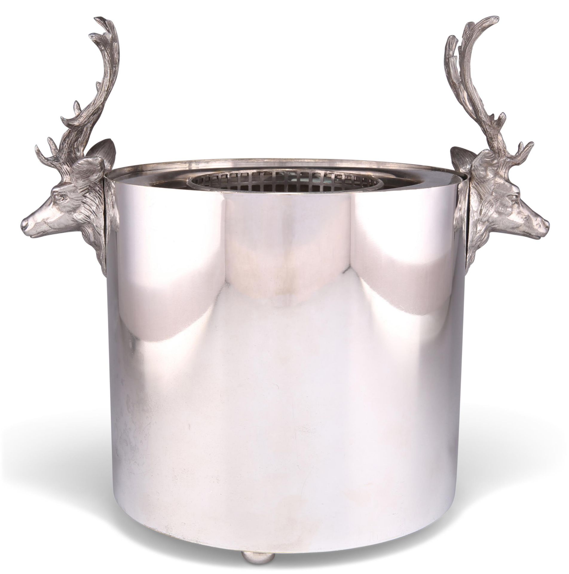 A SILVER-PLATED WINE COOLER