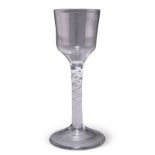 A GEORGIAN MULTI SERIES OPAQUE TWIST WINE GLASS