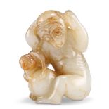 A CHINESE JADE MONKEY AND PEACH GROUP