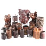 A LARGE COLLECTION OF CHINESE AND JAPANESE CARVED PIECES