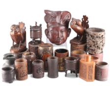 A LARGE COLLECTION OF CHINESE AND JAPANESE CARVED PIECES