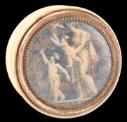 AN IVORY AND TORTOISESHELL SNUFF BOX