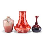 THREE STUDIO POTTERY VASES