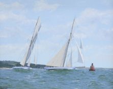 RON CHARLES MITCHELL, "TUIGA AND MARIQUITA OFF NORRIS CASTLE, PANERAI COWES CLASSICS WEEK"