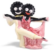 A CARLTON WARE ROBINSONS GOLLY 'FRED ASTAIRE AND GINGER ROGERS' NOVELTY TEAPOT