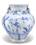 A CHINESE YUAN-STYLE BLUE AND WHITE VASE