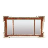 A 19TH CENTURY PARCEL-GILT MAHOGANY MIRROR