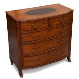 AN EDWARDIAN INLAID SATINWOOD BOW-FRONT CHEST OF DRAWERS