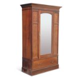 AN EDWARDIAN INLAID MAHOGANY WARDROBE