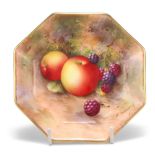 A ROYAL WORCESTER FRUIT PAINTED DISH