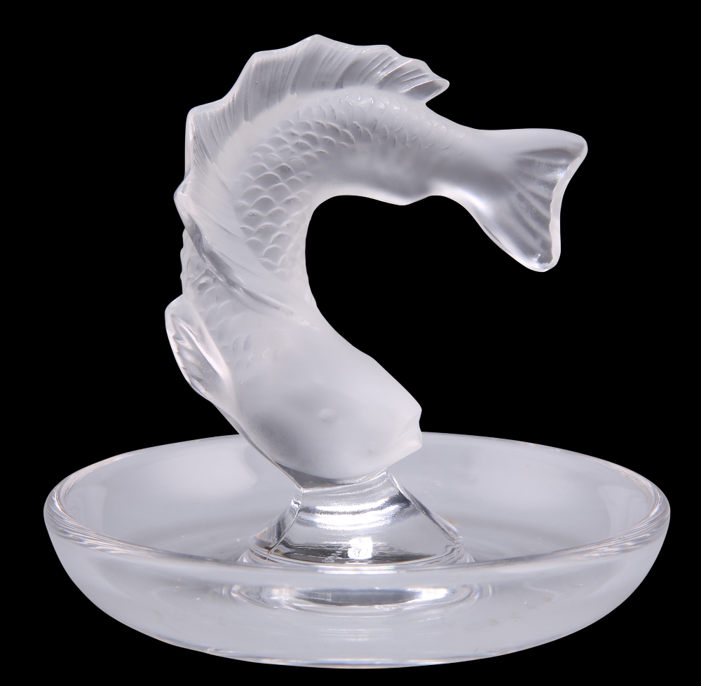 LALIQUE, A GLASS PIN DISH