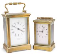 TWO BRASS CASED CARRIAGE CLOCKS