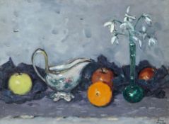 JOHN MILLER (1911-1975), "SNOWDROPS AND FRUIT"