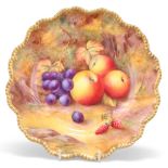 A ROYAL WORCESTER FRUIT PAINTED PLATE