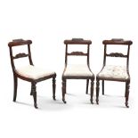 A SET OF THREE REGENCY ROSEWOOD SIDE CHAIRS