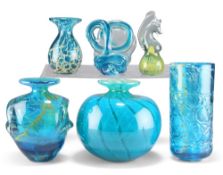 SIX PIECES OF MDNIA ART GLASS