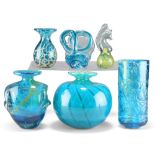 SIX PIECES OF MDNIA ART GLASS