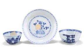 THE NANKING CARGO - THREE PIECES OF CHINESE BLUE AND WHITE