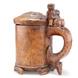 A BIRCH PEG TANKARD, NORWEGIAN, 18TH CENTURY