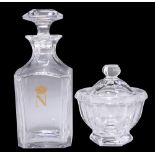 A BACCARAT NAPOLEON BRANDY DECANTER, AND A BACCARAT BON-BON DISH